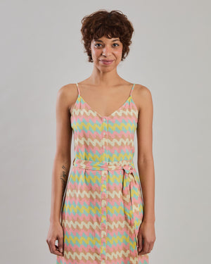 Pastel Wavy Stripes Strap Dress