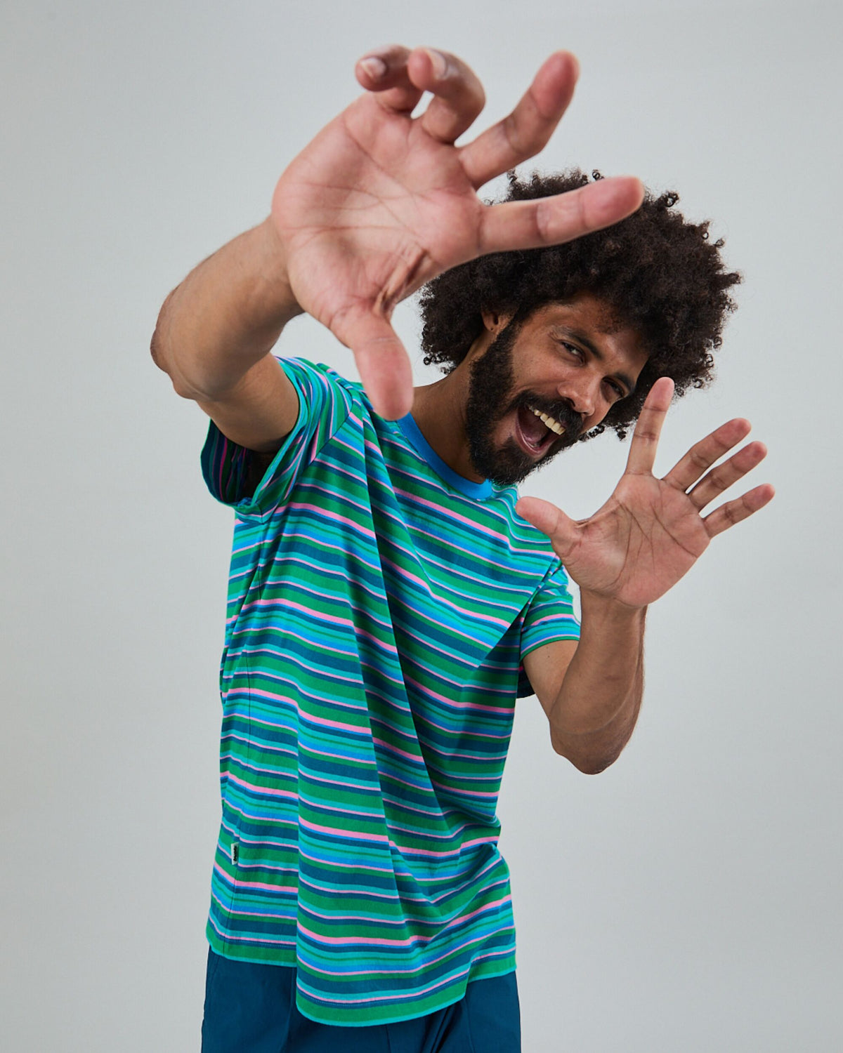 Stripes Regular T-Shirt Blue