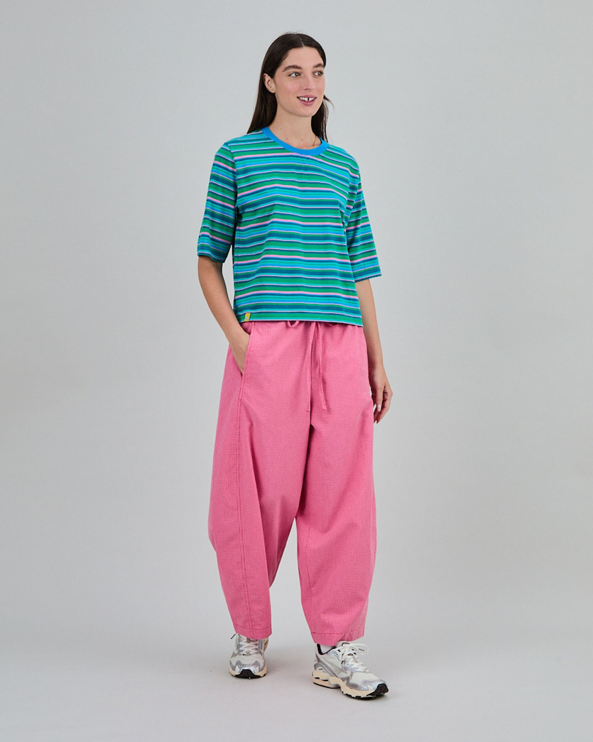 Stripes Boxy Tee Blue