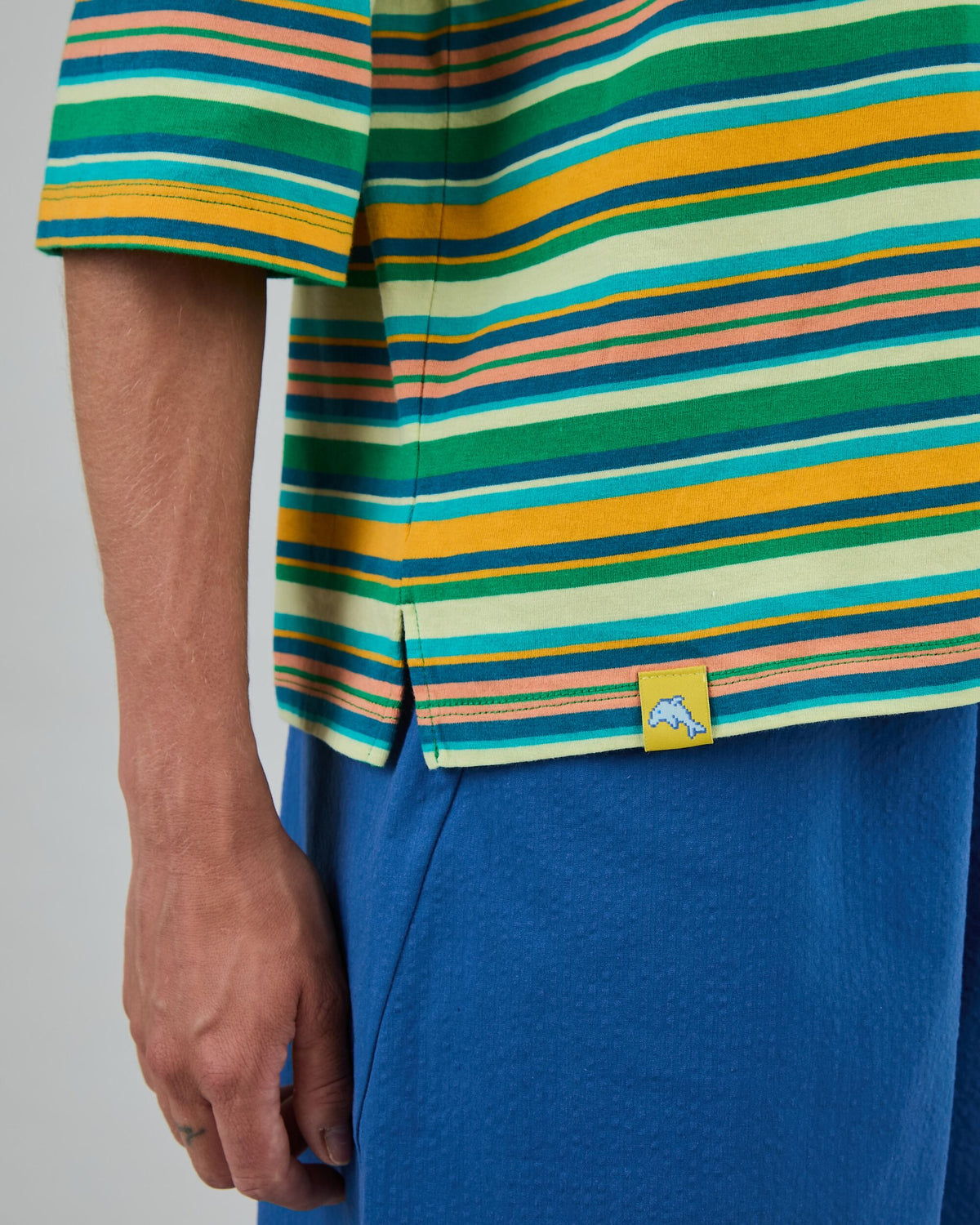 Stripes Boxy Tee Green