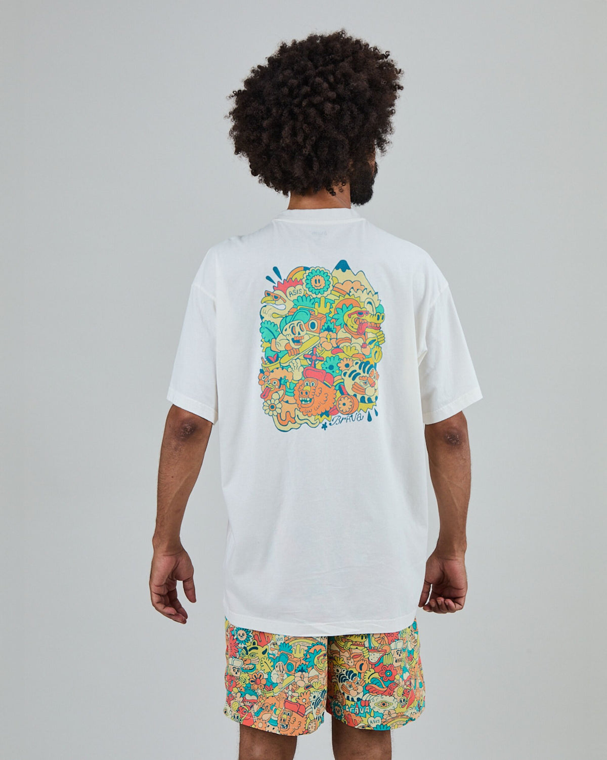 Asis Percales Party Animal Oversize T-Shirt White