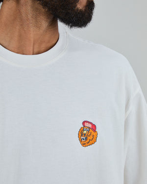 Asis Percales Party Animal Oversize T-Shirt White