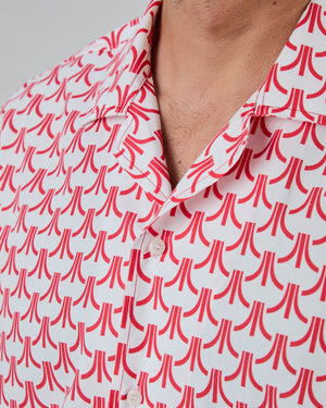 Atari Monogram Aloha Shirt Red