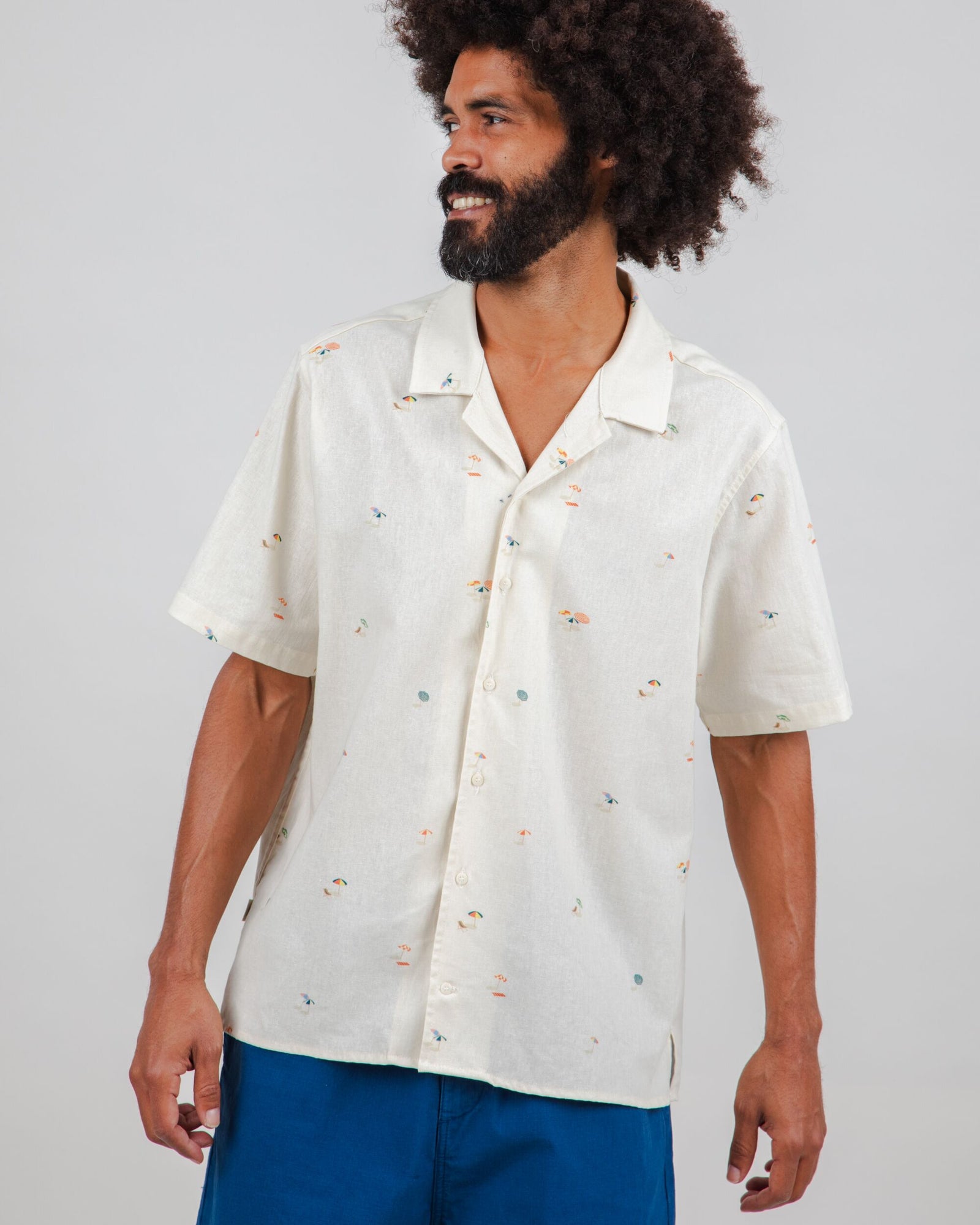Beach please Aloha shirt Ecru