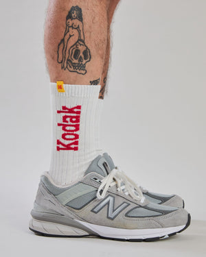 Kodak Jacquard Ribbed Socks Ecru