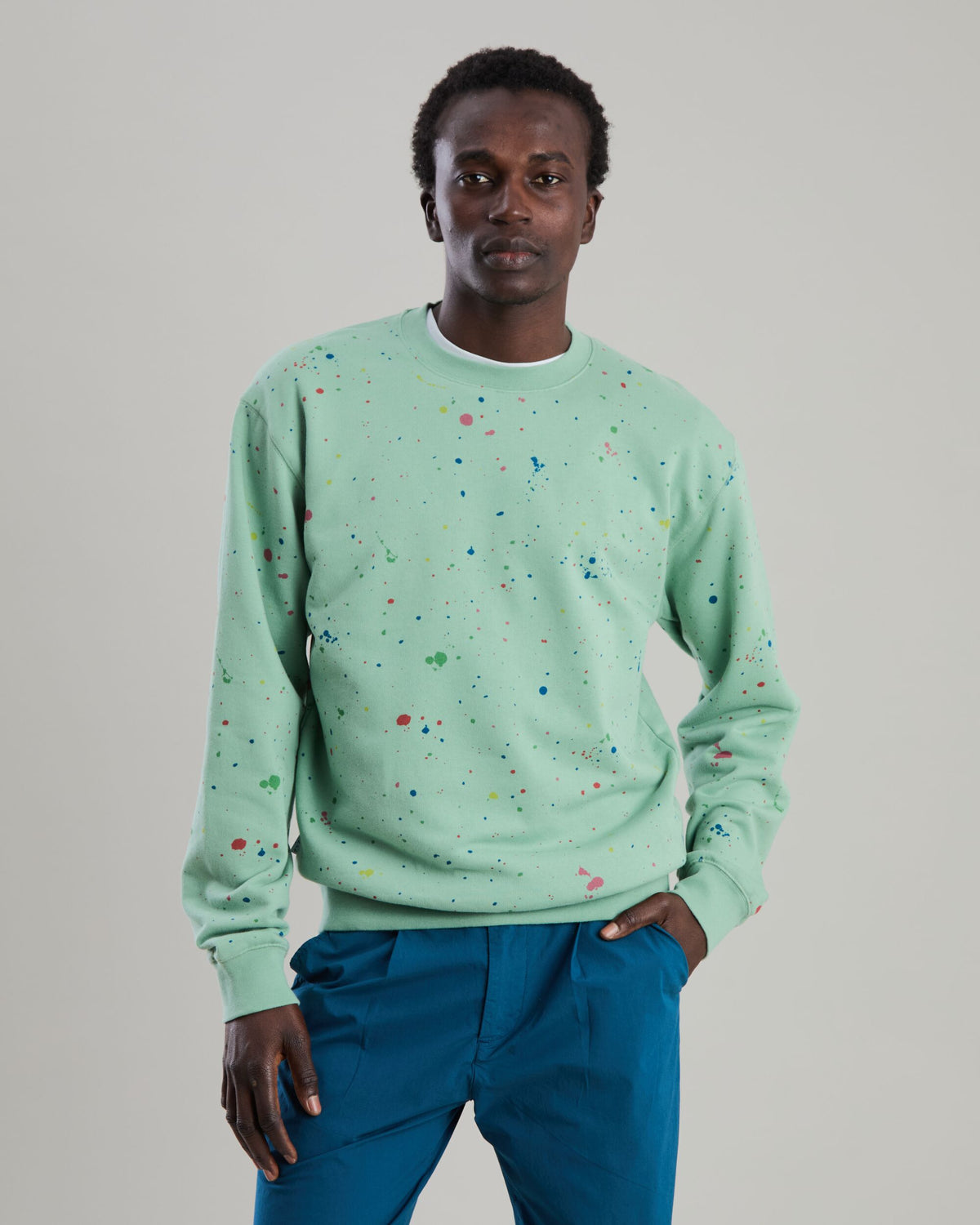 Splash Paint Sweatshirt Green