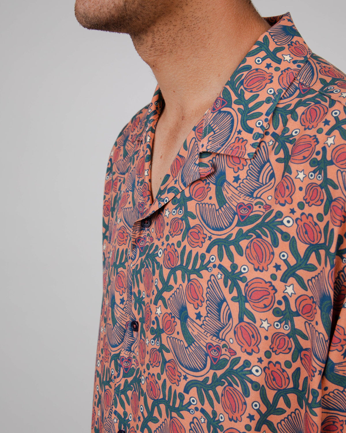 Asis Percales Passerine Aloha Shirt Coiro