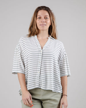 Mix Oversize Cropped Blouse Kale