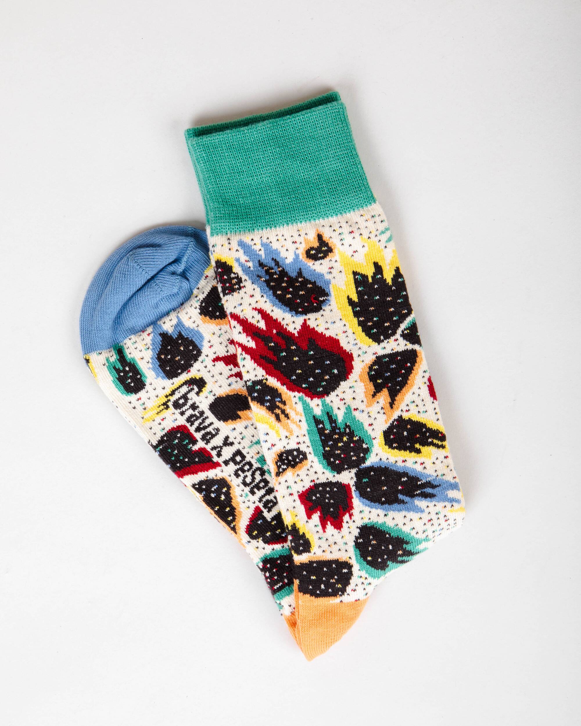 Peseta Flames Socks Ecru