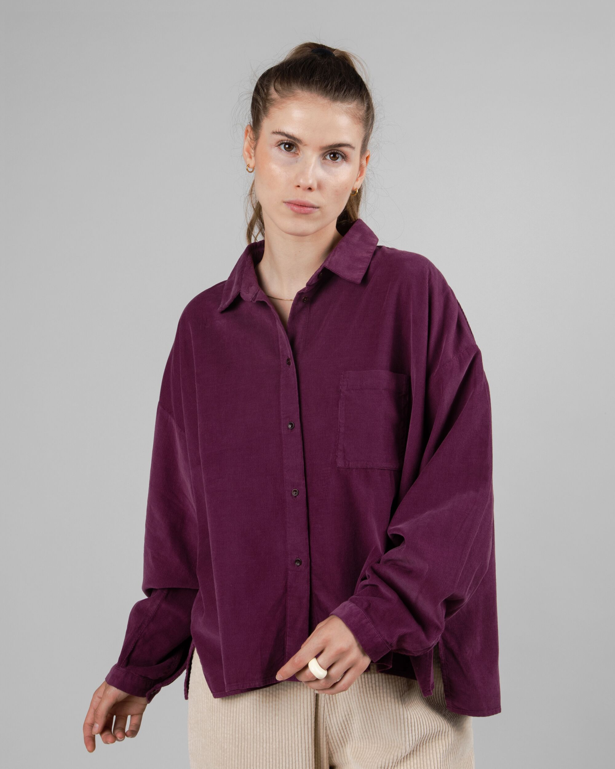 Babycord Boxy Blouse Prune