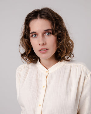 Bubble Mao Regular Blouse Ecru