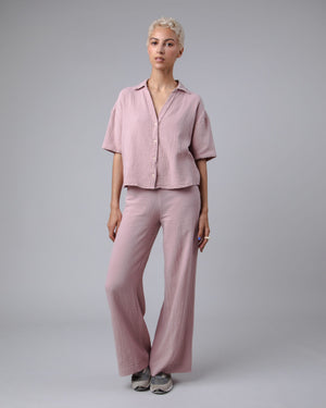 Bubble Oversize Cropped Blouse Rose