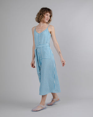 Stripes Strap Long Dress Pool